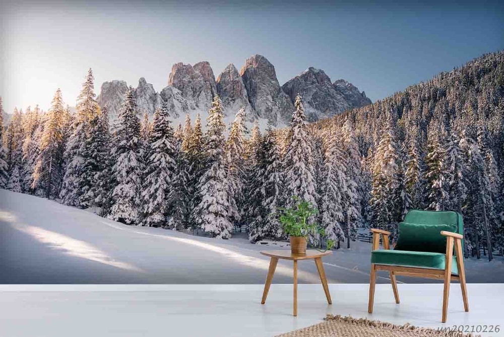 3D Forest Snow Winter Landscape Wall Murals Wallpaper Murals Wall Sticker 2