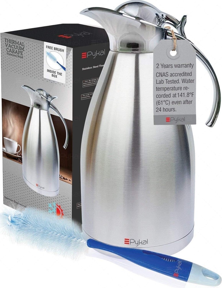 68Oz Thermal Coffee Carafe - Insulated, Heavy Duty, 24HR Temperature Retention