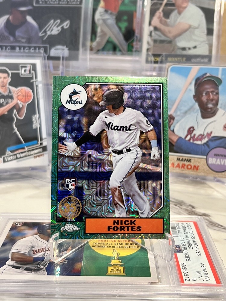 2022 Topps 1987 Mojo Nick Fortes RC Green Refractor /99 SP Mint Condition