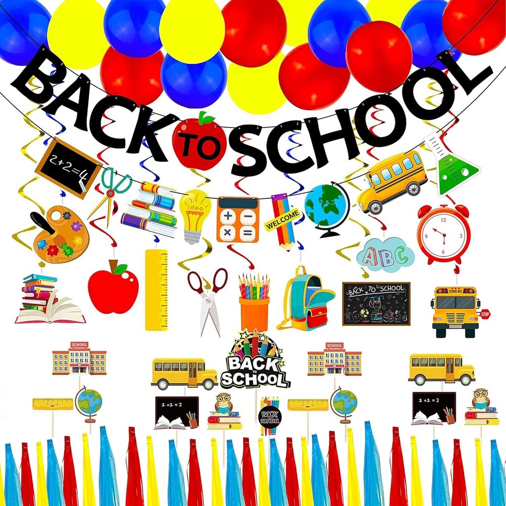 54PCS Back to School Party Decorations Kit for Classroom Bulletin Board & Door Displays-image