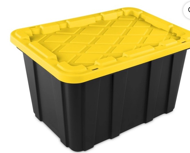 Sterilite 27 Gallon Large Plastic Storage Bin with Secure Snap-On Lid
