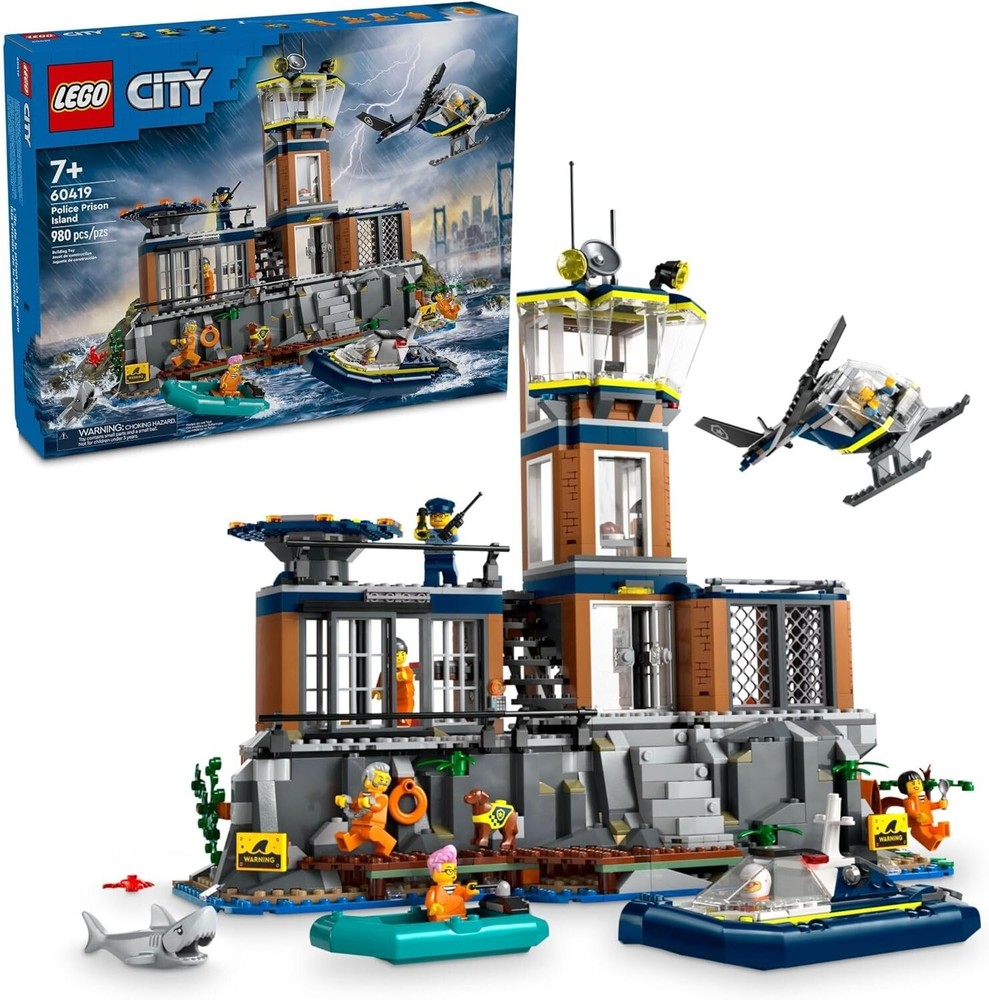 LEGO City Police Prison Island Toy Building Set, Birthday Gift 980 pcs (60419)™
