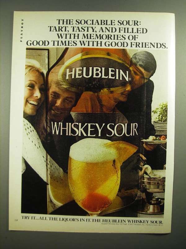 1979 Heublein Whiskey Sour Ad - Classic Sociable Cocktail Mix