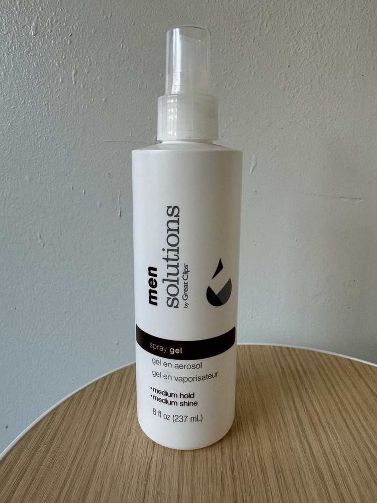 Great Clips Men Solutions Spray Gel Medium Hold Medium Shine 8 fl oz New