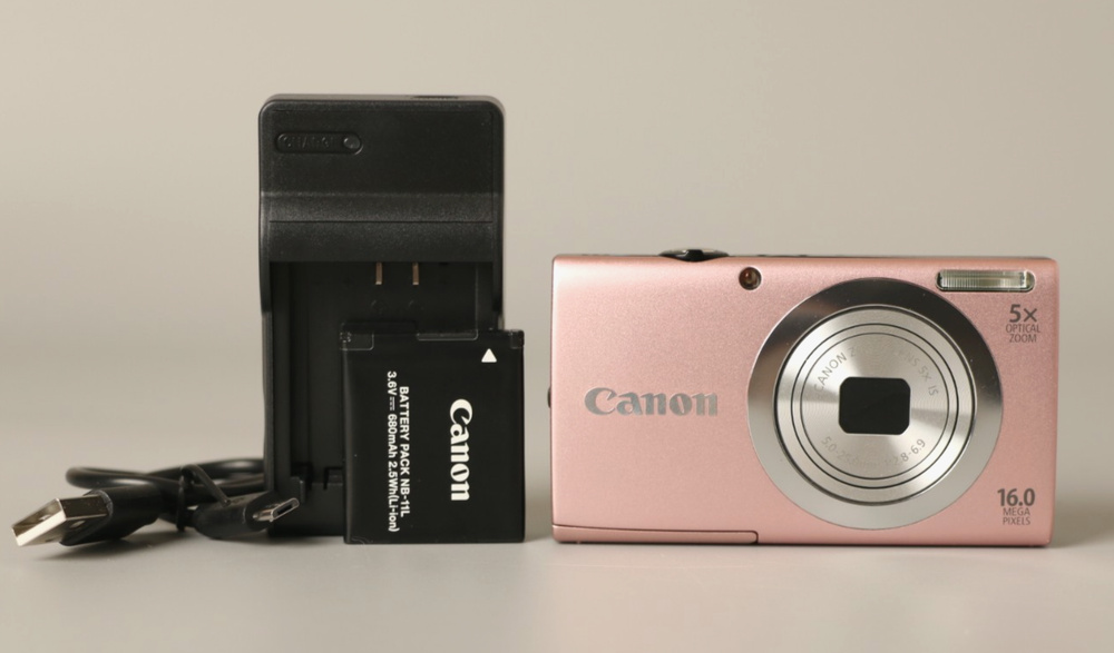Canon PowerShot A2400 IS 16MP Pink Digital Camera Compact Japan Tested Works
