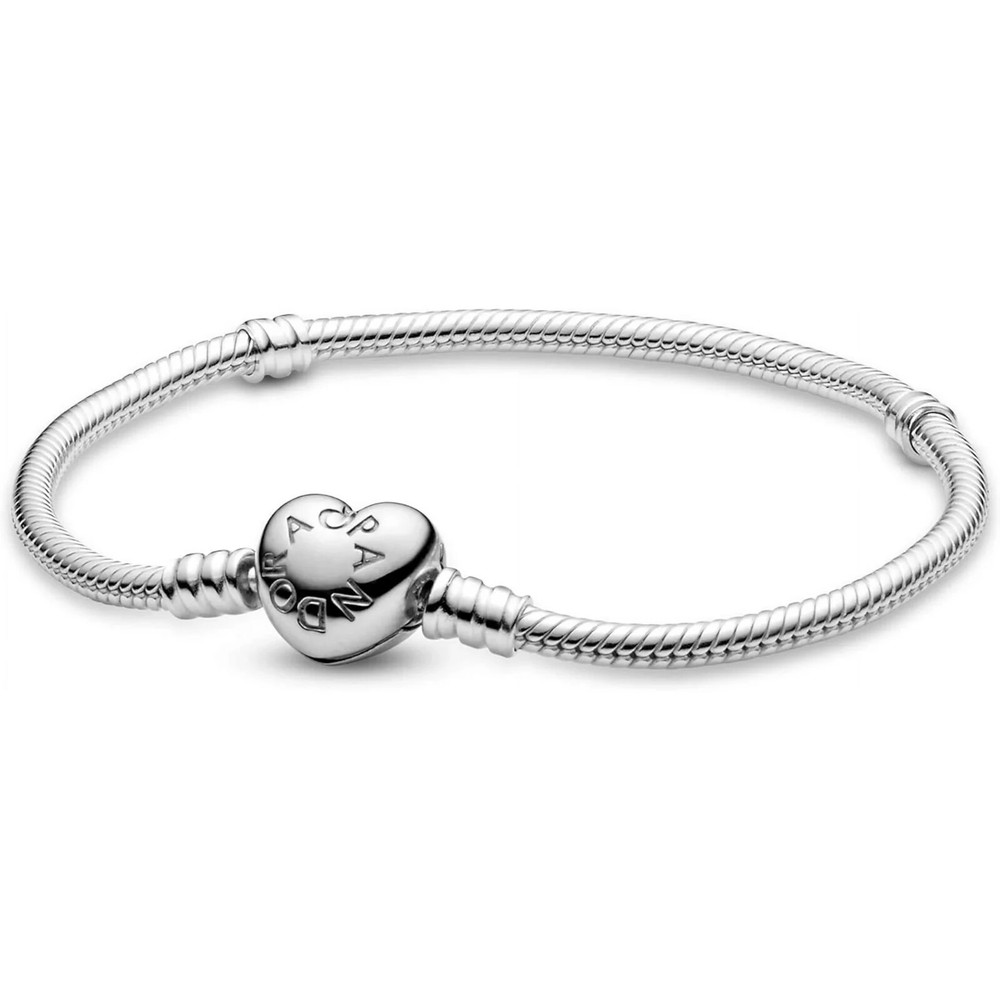 Pandora Pearlescent White Heart Charm Bracelet Gift Set