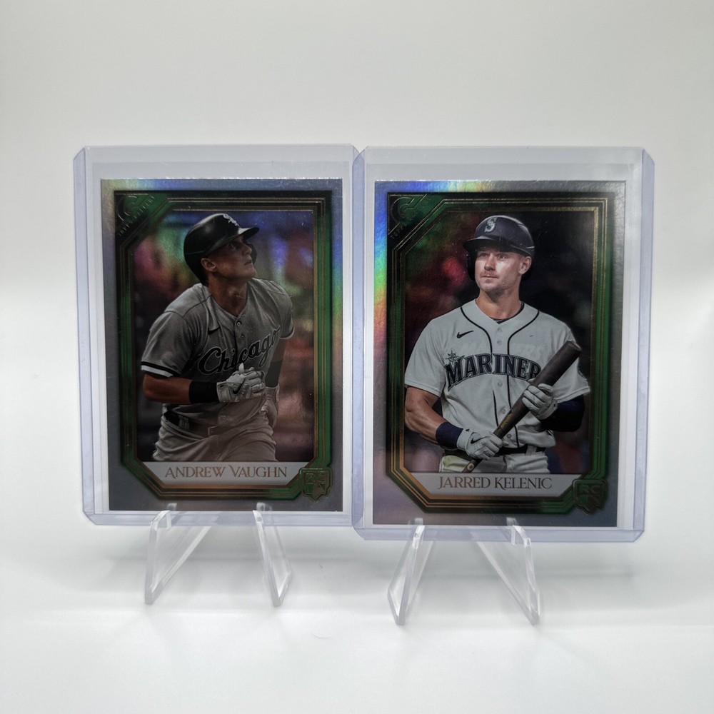 2021 Topps Gallery /125 Andrew Vaughn & Jarred Kelenic RC, Green - 2 Card Lot