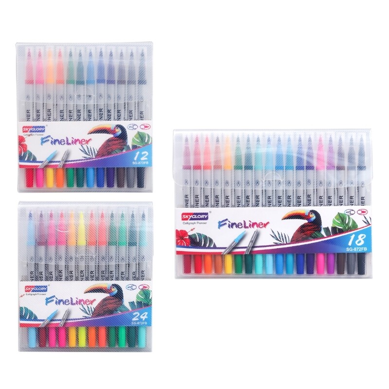 Creative Watercolor Brush Pens Needle Tip Painting Pen Multi-colors Combination