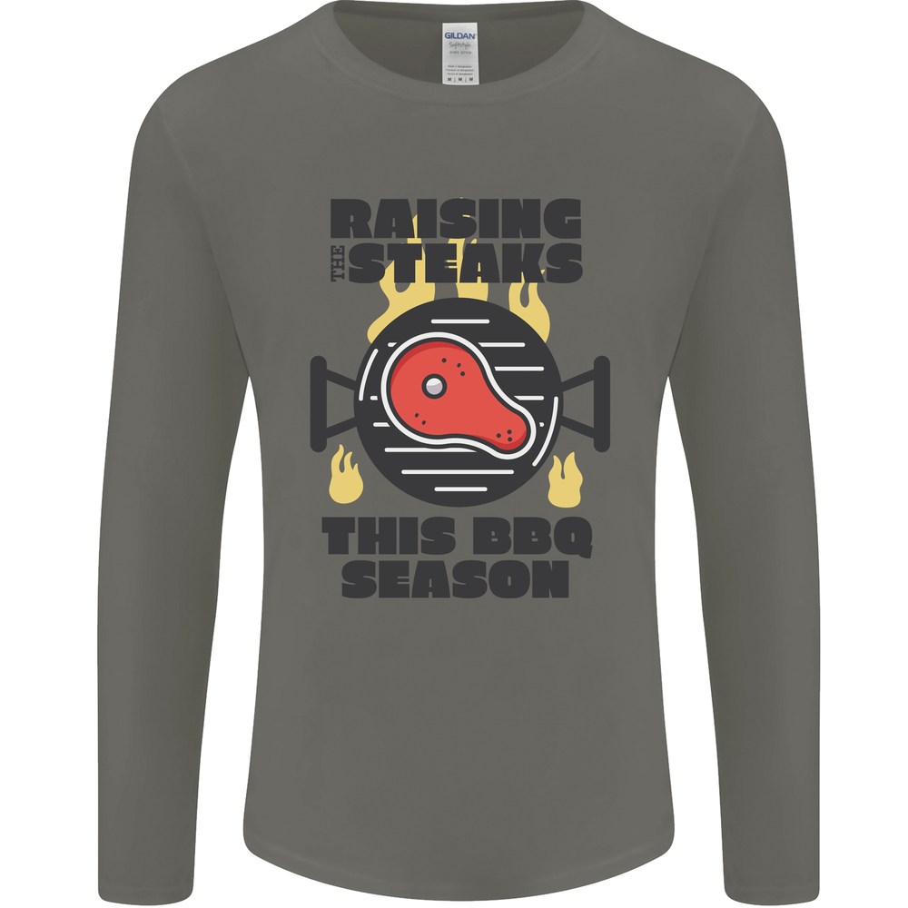 Raising the Steaks Funny BBQ Grill Mens Long Sleeve T-Shirt