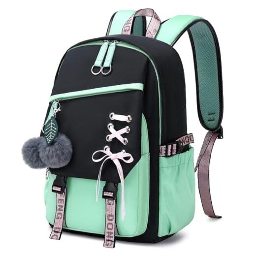 Teenage Girls Bookbag school Backpack Children Casual Daypack Black Green