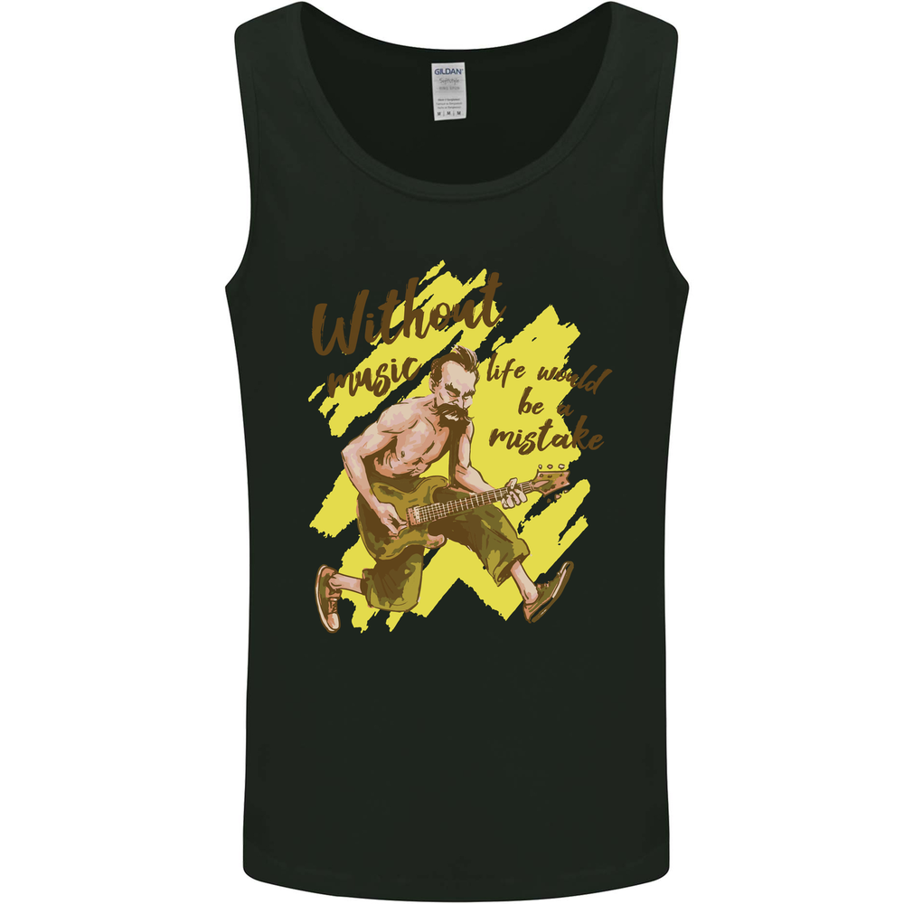 Without Music Life Would Be a Mistake Guitar Mens Vest Tank Top