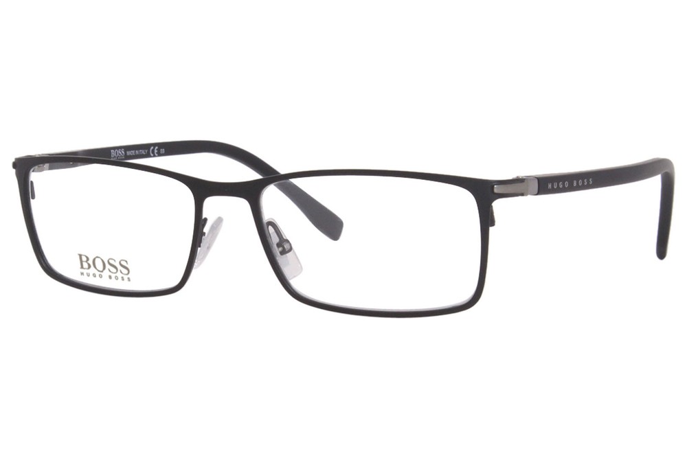 Hugo Boss 1006/IT 003 Matte Black Full Rim Rectangle Eyeglasses for Men Stylish Durable Design