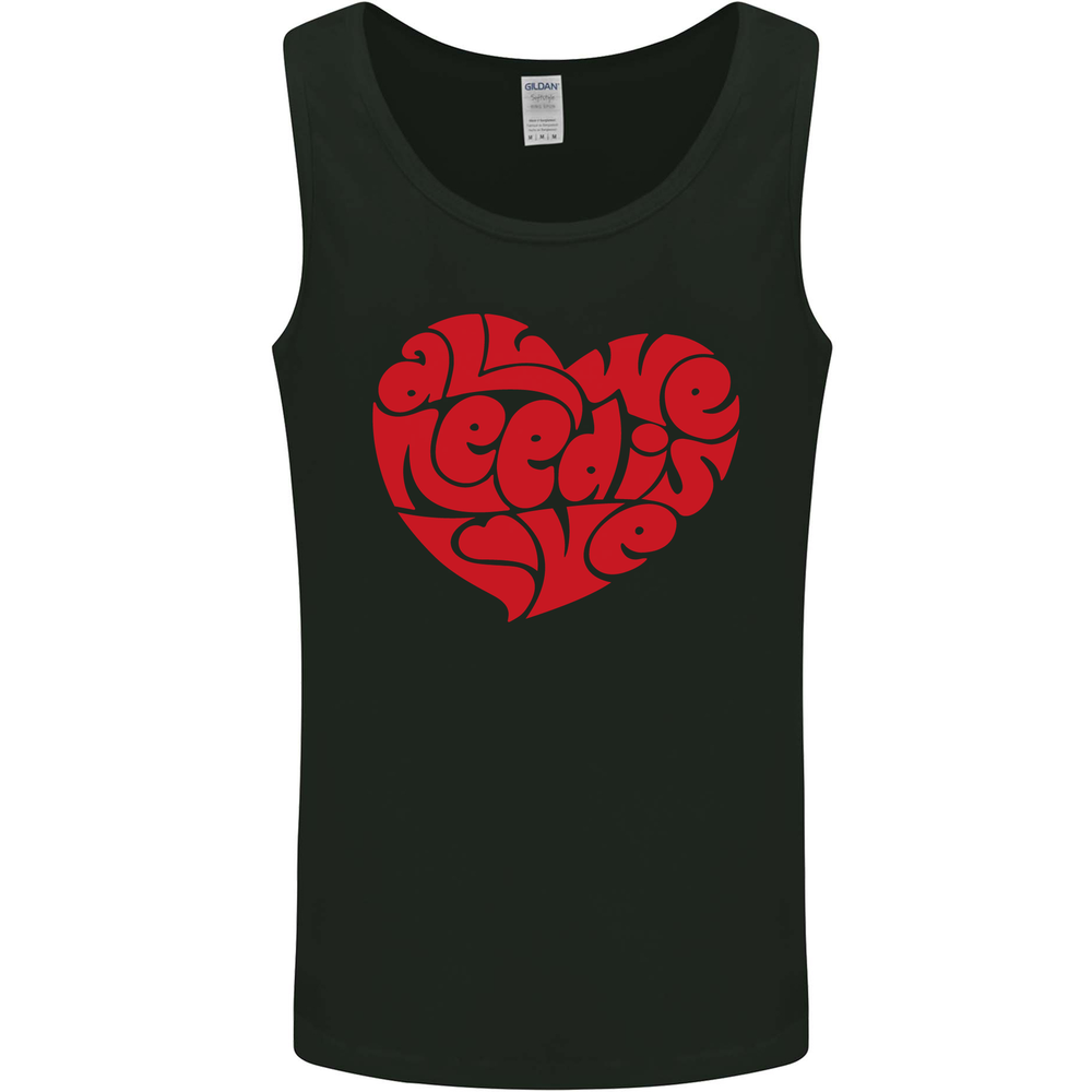All You Need Is Love Heart Peace Mens Vest Tank Top