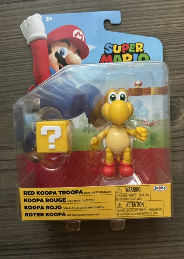 Super Mario Bros 4” Red Koopa Troopa ? Block Jakks Pacific World Nintendo 2022