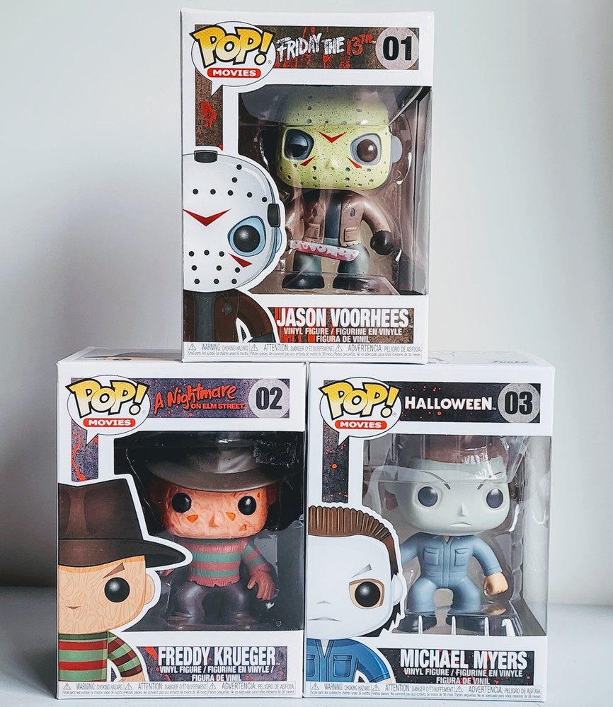 Funko Pop Movie: Horror Lot of 3 - Jason Voorhees, Freddy Krueger, Michael Myers