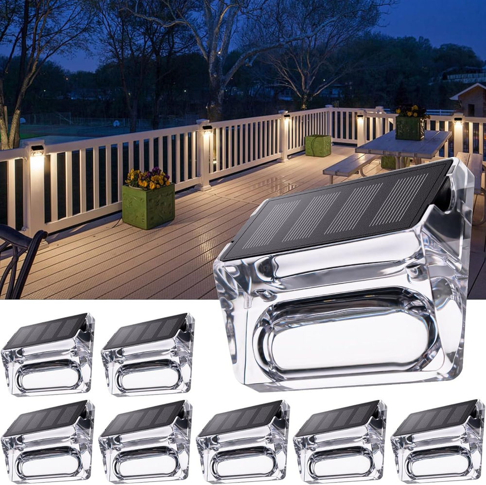 Solar Outdoor Lights, 8 Pack Solar Fence Deck Lights, Waterproof outside Lightin