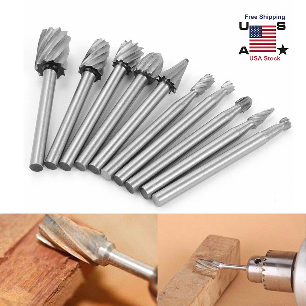 Tungsten Carbide Burr Bits Set Cutting Carving Routing Bur For Dremel Rotary /