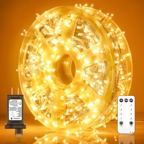 600 LED Christmas Lights Outdoor Waterproof String Lights with 246FT Warm White