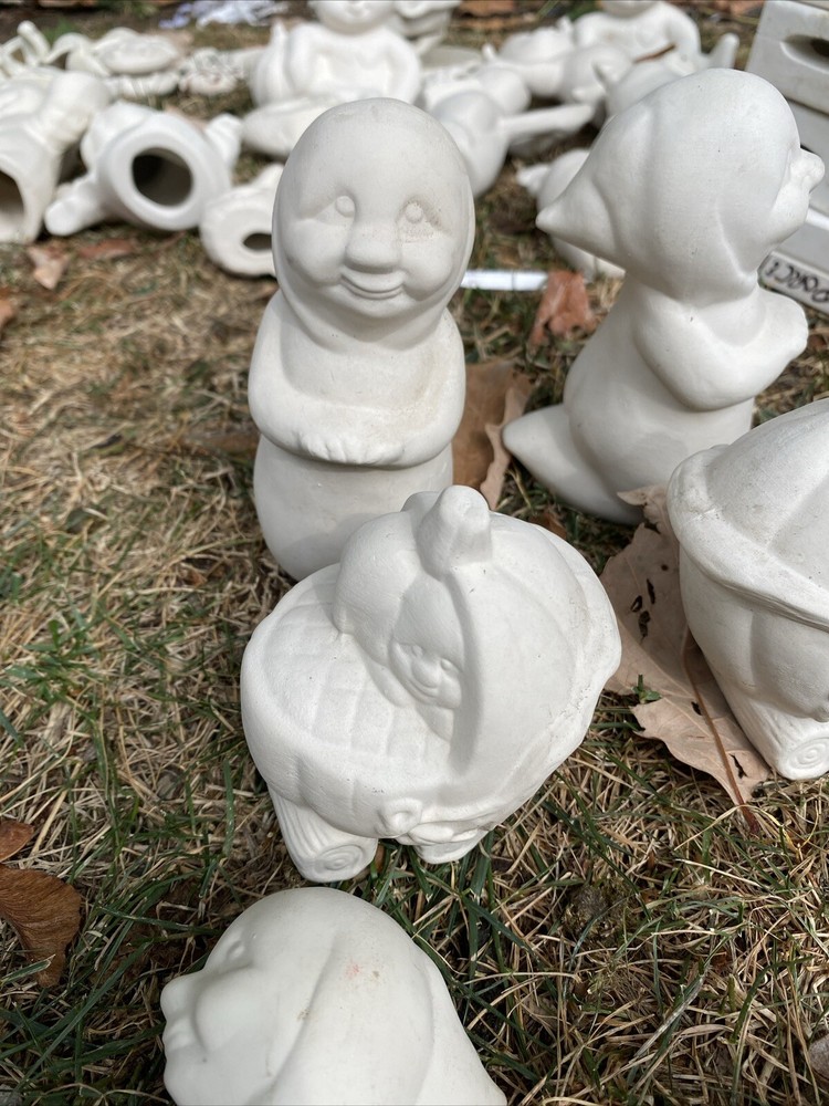 CeramicChrome ceramic Bisque Mother And Baby Stroller Set Ready to paint