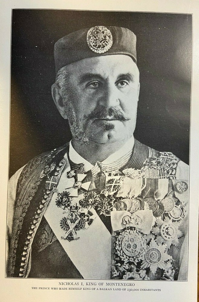 1910 Vintage Magazine Illustration Nicholas I, King of Montenegro
