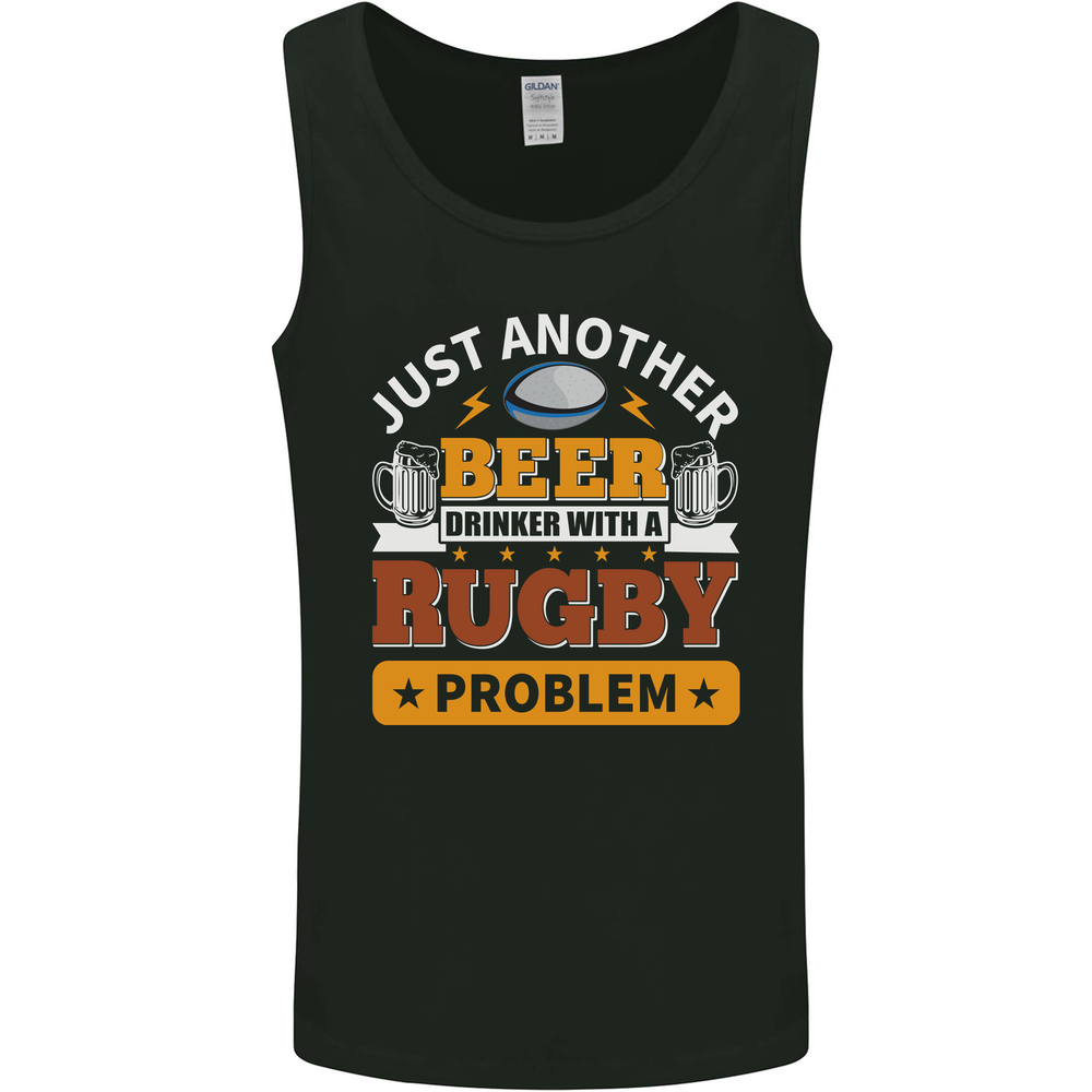 Beer Drinker With Rugby Problem Mens Vest Tank Top