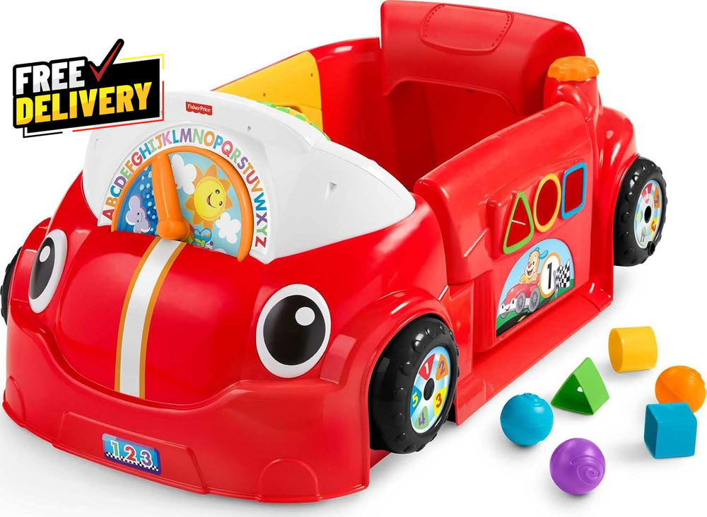 Laugh & Learn Crawl around Car, Red Interactive Play Center with Smart Stages Le