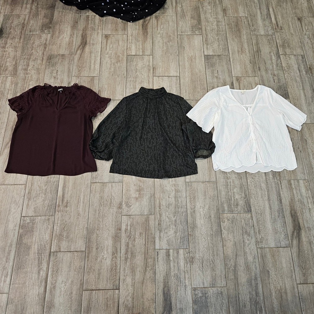 Career Casual Tops Womens Size M Lot of 3 Workwear Blouses Relaxed Office