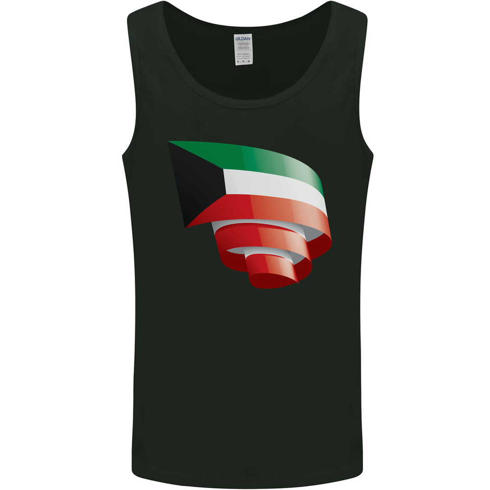 Curled Kuwait Flag Kuwaiti Day Football Mens Vest Tank Top