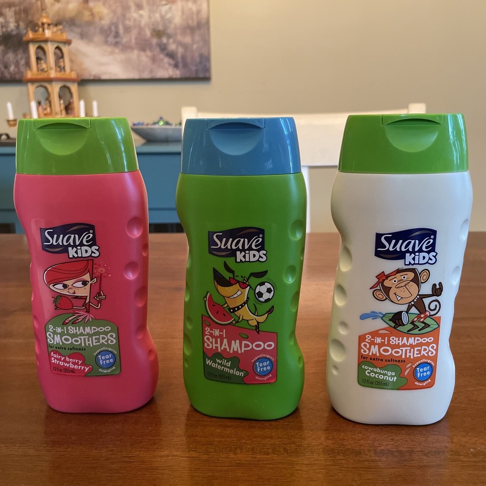 3 Suave Kids 2 - 1 Shampoo Smoothers Tear Free Detangling Fairy Berry Cowabunga