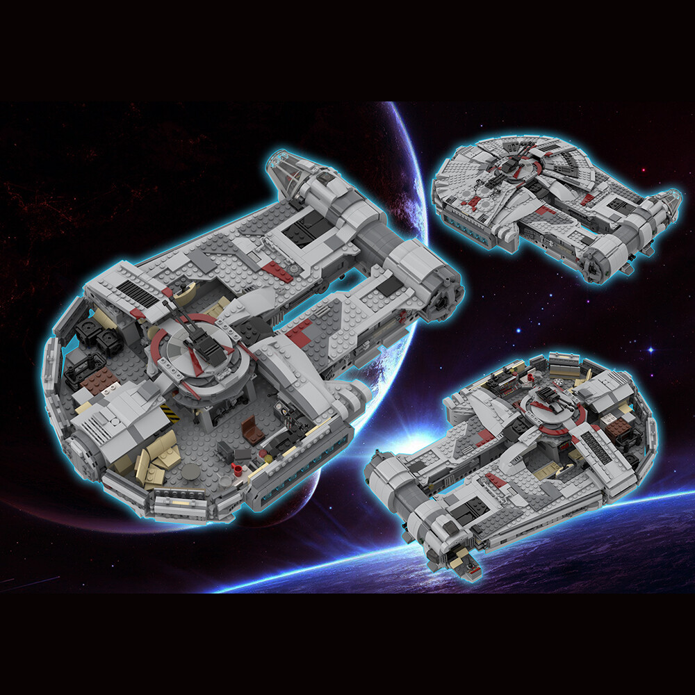 YT-2400 Freighter / Sato's Hammer Outrider Model Building Blocks Bricks