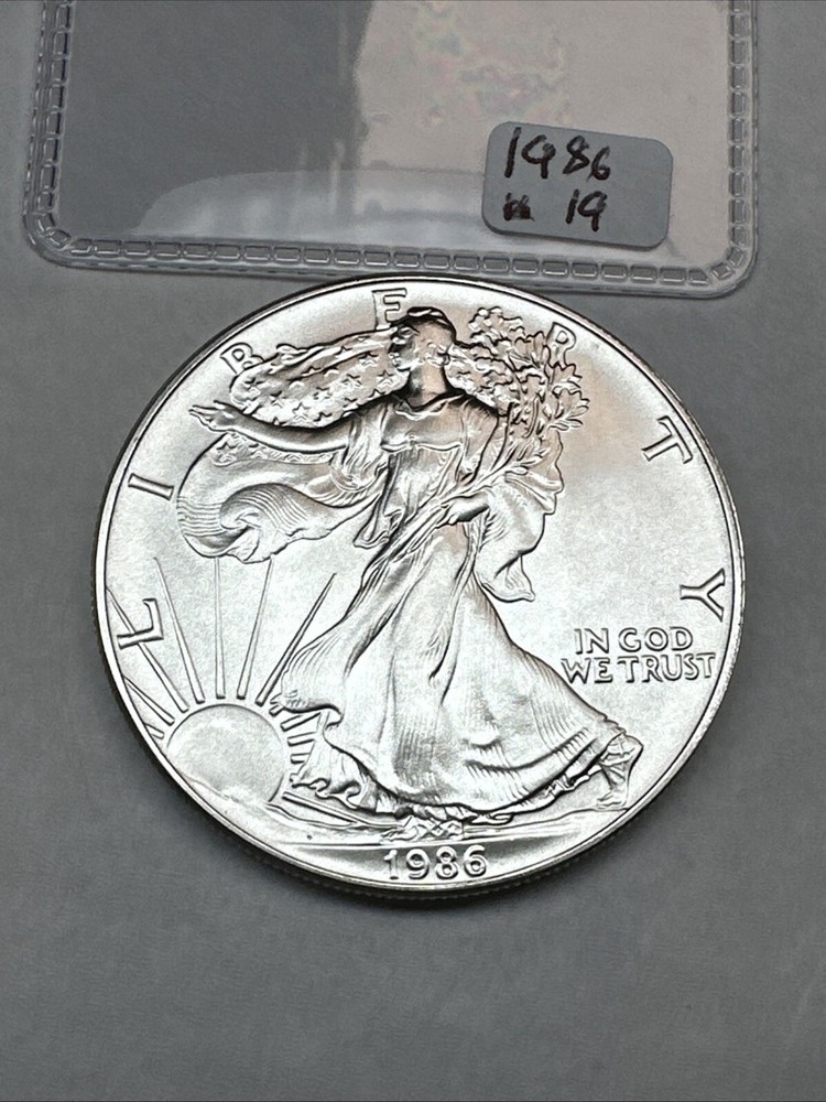 1986 Uncirculated Silver American Eagle 1oz 0.999 Fine Silver 19