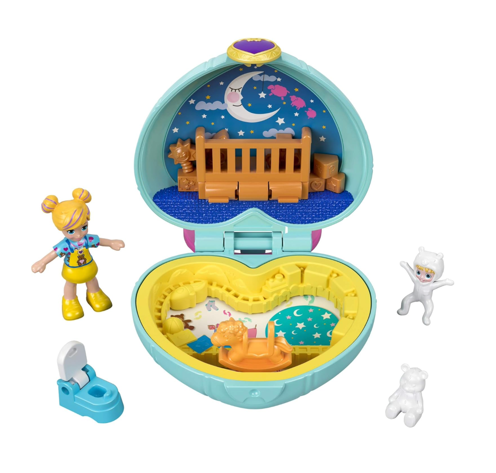 Polly Pocket Mattel Tiny Places Compact Playset Teeny Tot Nursery Toy Figure Set