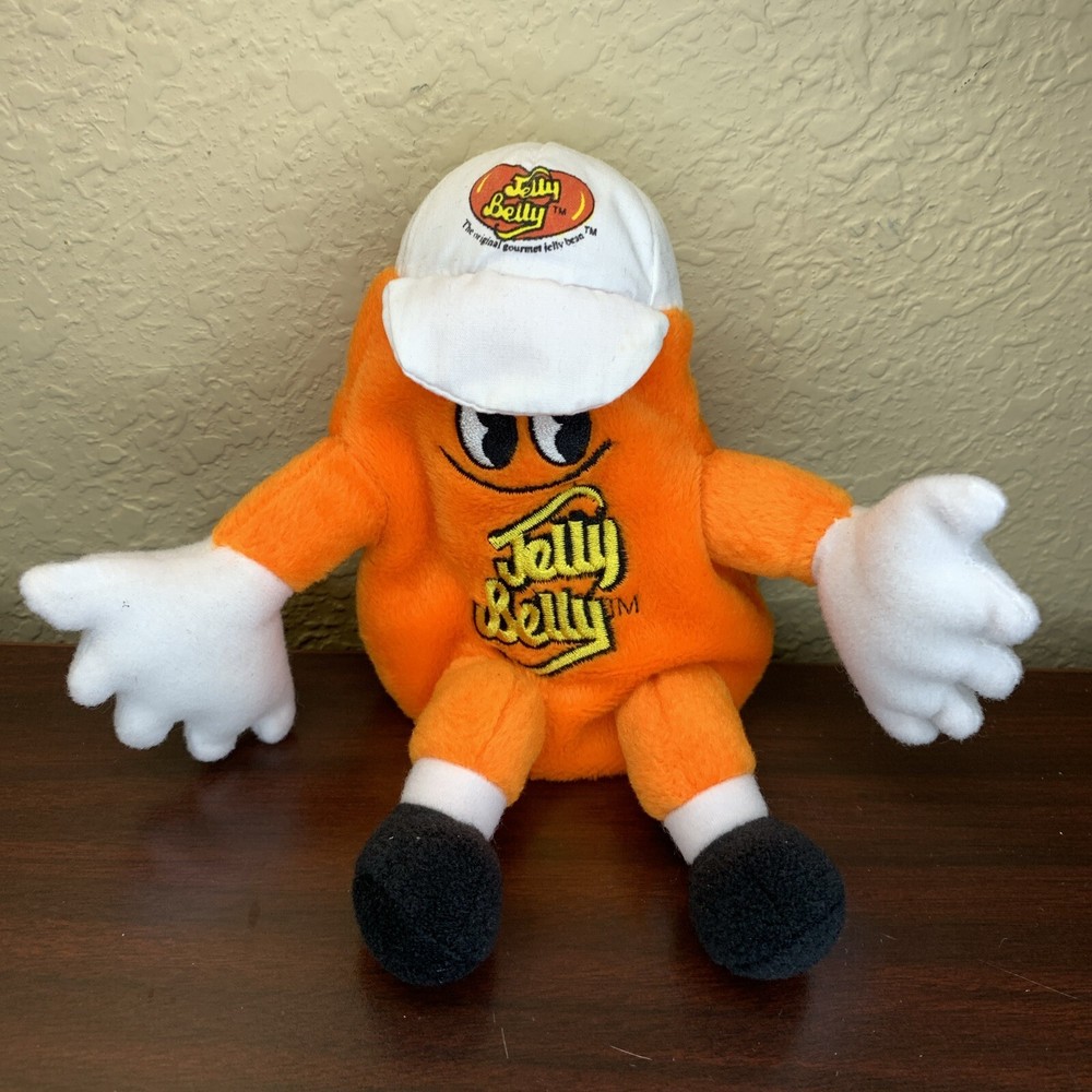 Mr Jelly Belly 7 inch Tangerine Bean Bag Plush with Clip 1999 Vintage Stuffed Toy