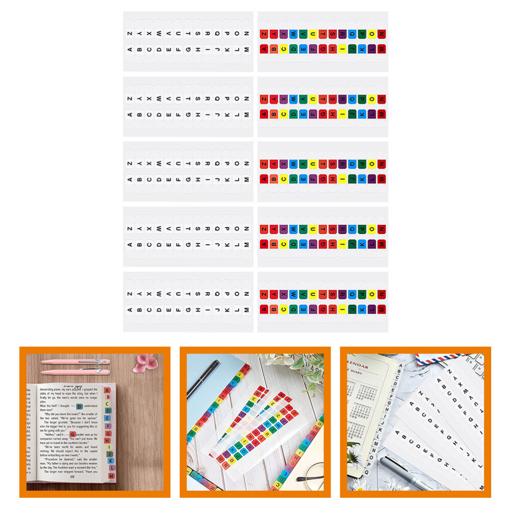 20 Sheets Bible Thin Page Dividers Tab Alphabet Tabs Sticky Index Sticker