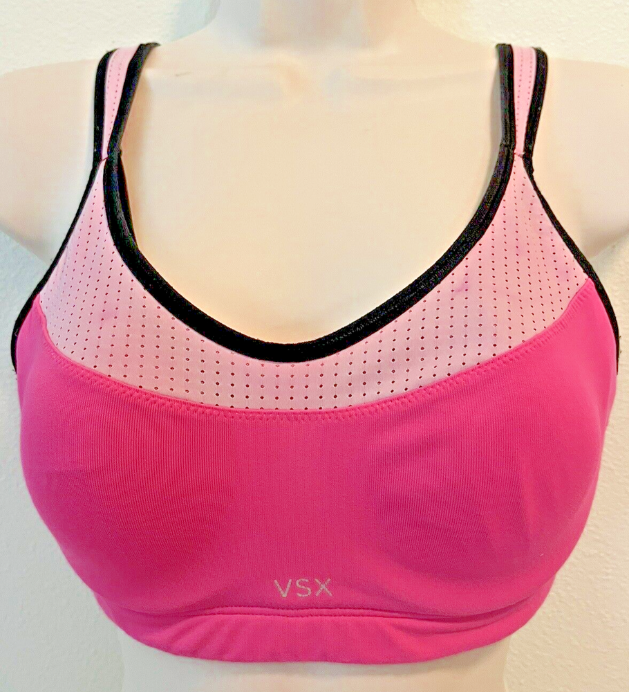 Victoria's Secret VSX sports bra 34C Hot Pink Underwire Adjustable Athletic