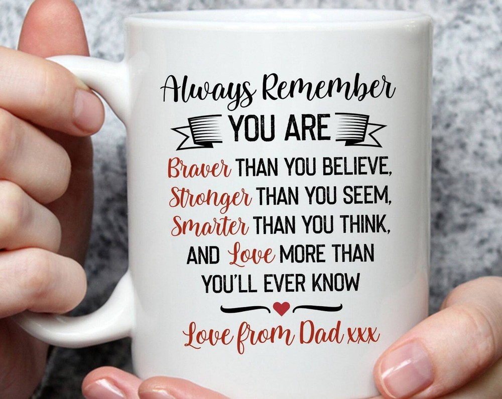 Personalised You Are Braver Stronger Smarter Mug Encouragement Gift From Dad