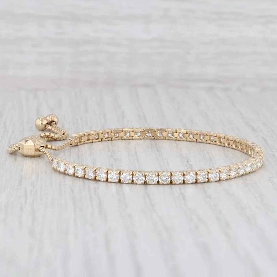 Exclusive Diamond Bracelet Lab Grown Round Cut 14k Rose Gold E F VVS2 3.50 Carat