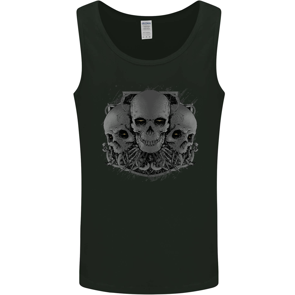 Gothic Skulls Heavy Metal Rock Music Goth Biker Mens Vest Tank Top