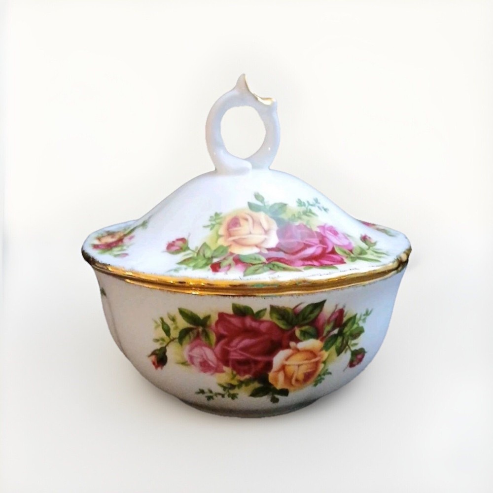 RARE Royal Albert Old Country Roses Lidded Powder Candy Trinket Jelly Bowl Dish