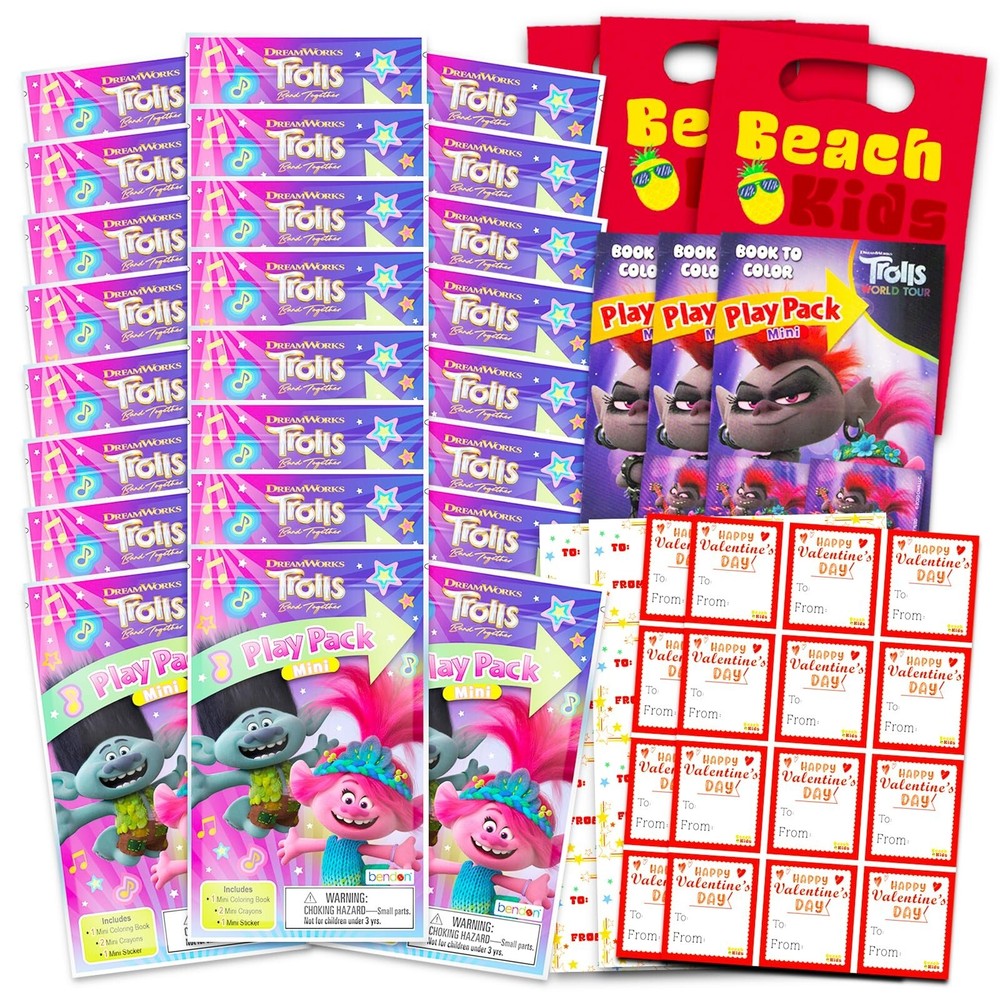 DREAMWORKS TROLLS Valentine's Day Classroom Gift Exchange Bundle - 24 Trolls ...