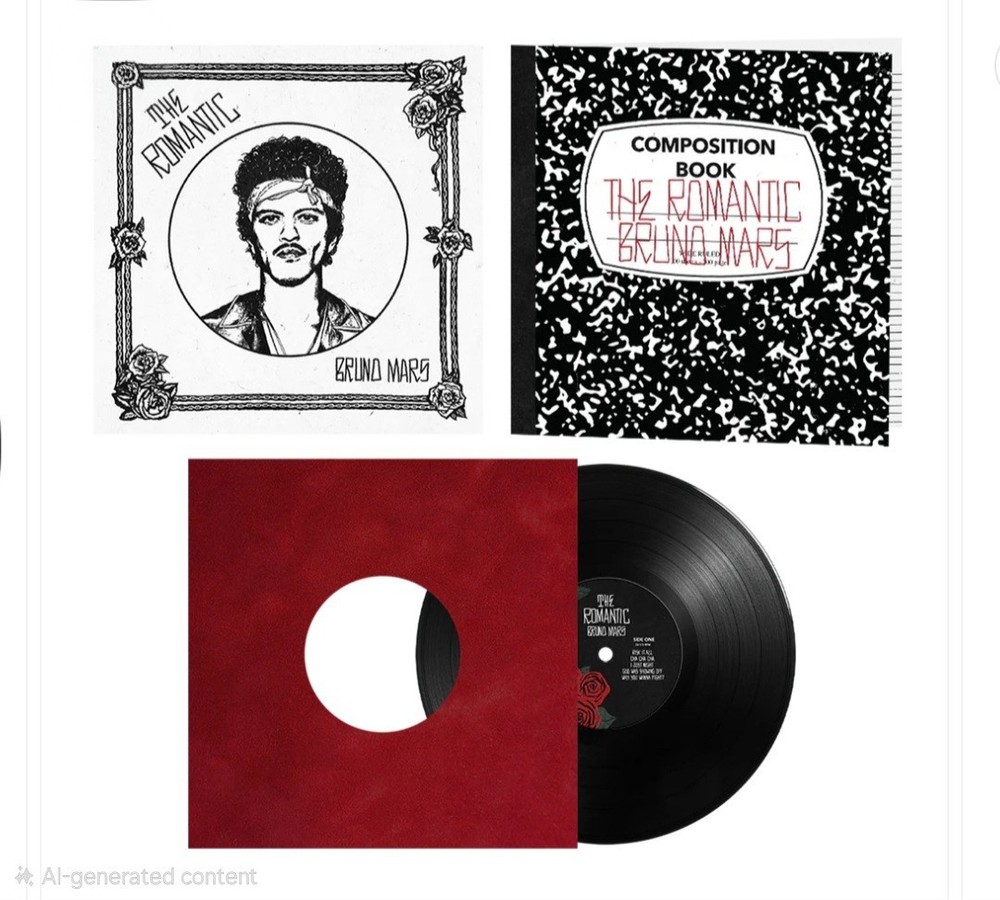 THE ROMANTIC Bruno Mars First Pressing Edition Vinyl Not Numbered Velvet Sleeve
