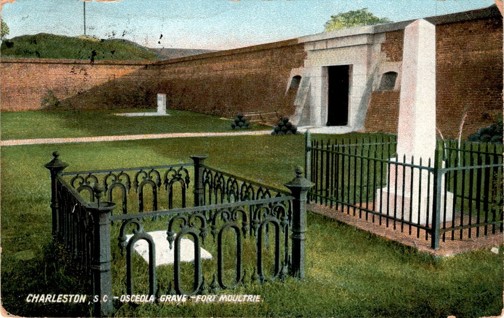 CHARLESTON, SC, OSCEOLA GRAVE, FORT MOULTRIE, Postcard