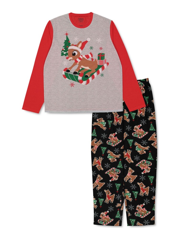 HYBRID APPAREL Mens Red Top Elastic Band Straight leg Pants Pajamas S