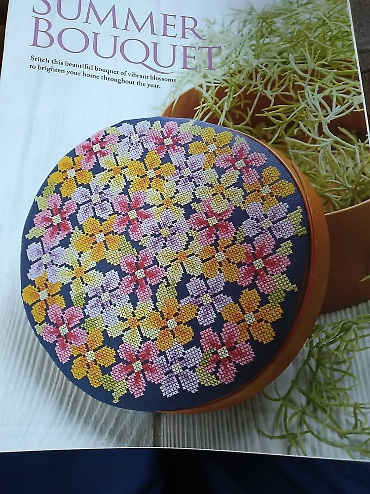 Summer Bouquet  Blossoms Flower Cross Stitch Magazine  Pattern (Q)