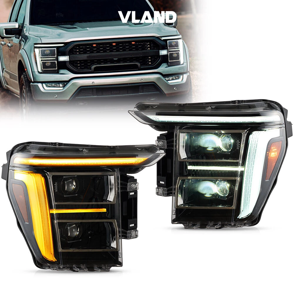 For 2021-2023 Ford F150 FULL LED Headlights Front Lamps W/DRL Startup Animation