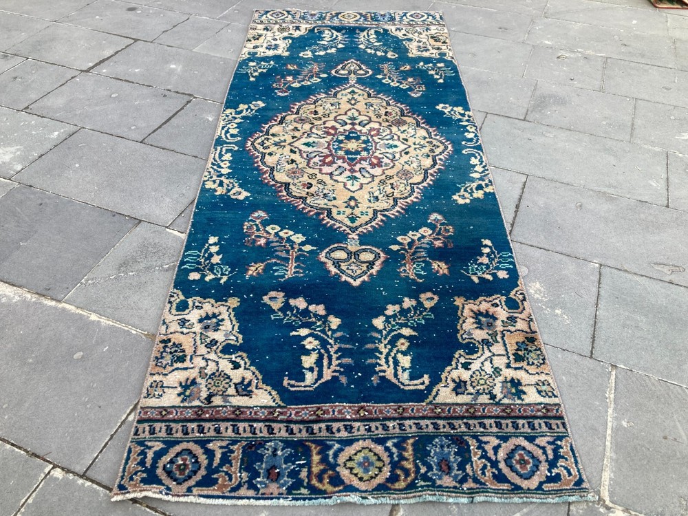 Vintage Turkish Antique Runner Rug for Stairs Traditional Design  
