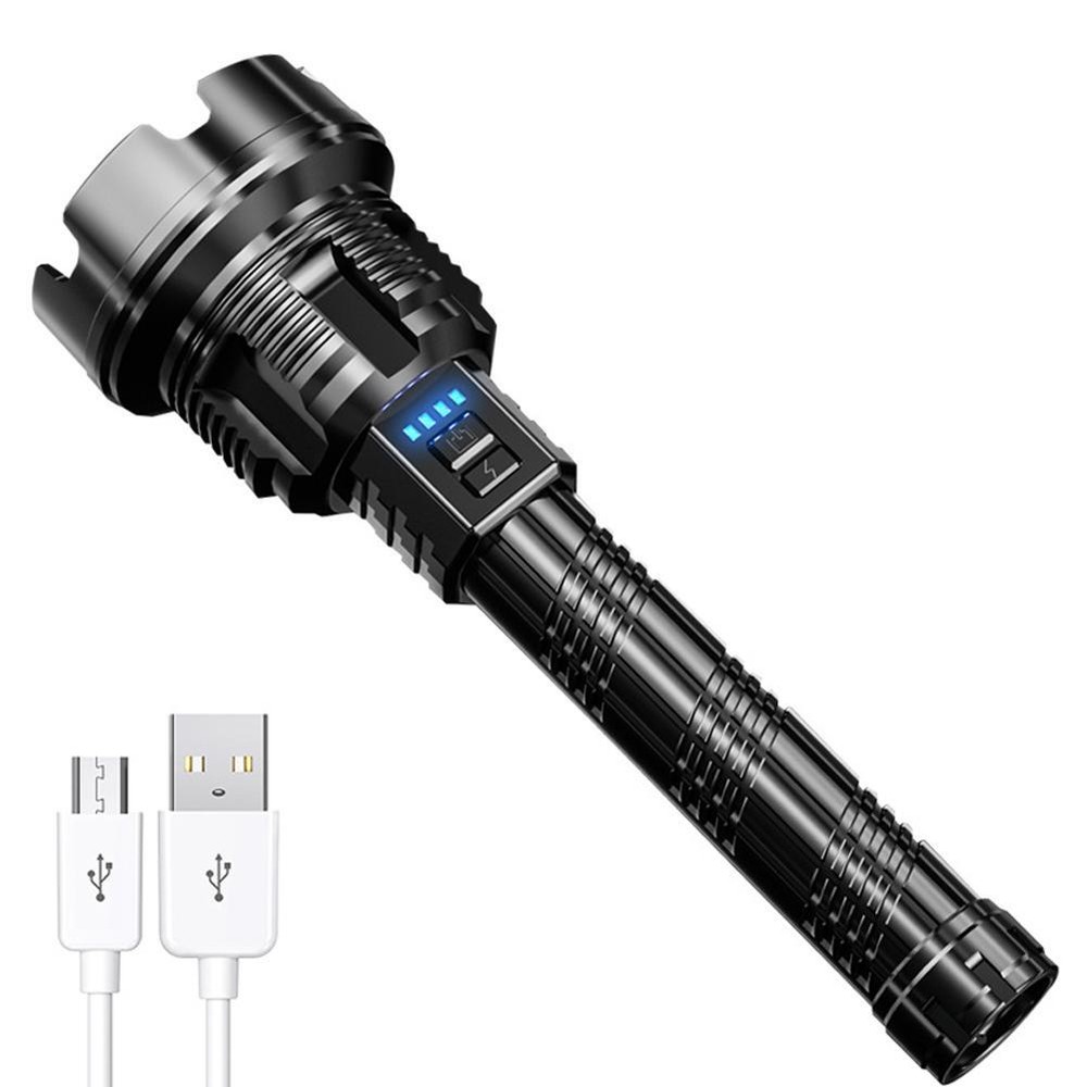 High Power LED Flashlight 100LM Powerful Flashlight Portable USB Rechargea T7N7