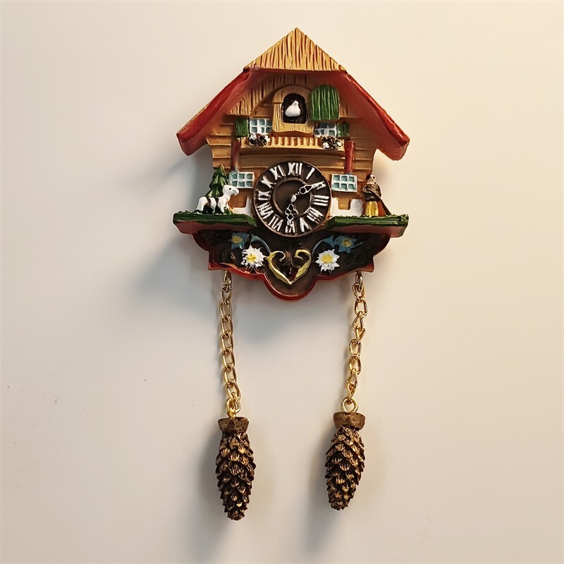 Swiss Cuckoo Clock 3D Resin Fridge Magnet Collectible Souvenir Craft Gift
