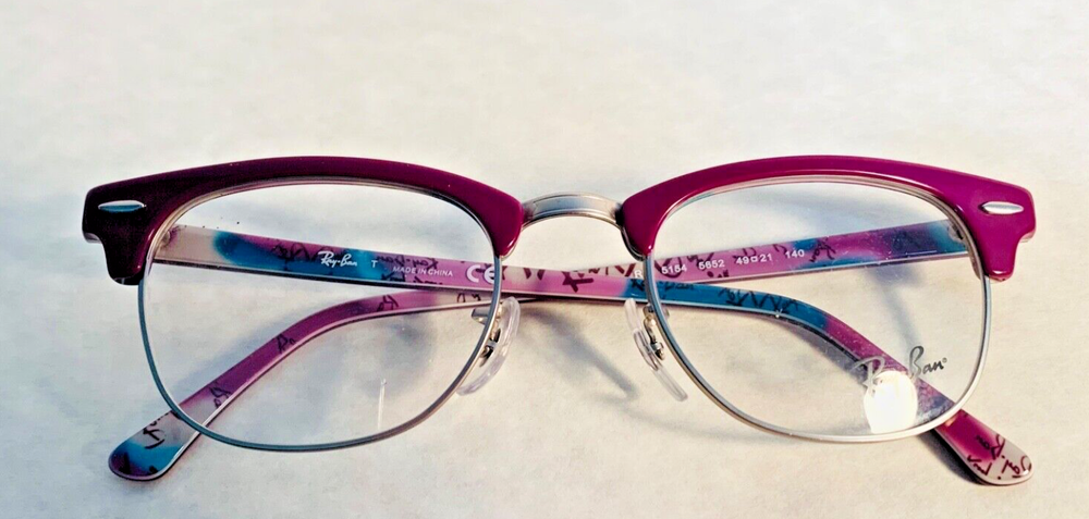 RAY-BAN RB 5154 5652 CLUBMASTER PURPLE AUTHENTIC EYEGLASSES RX 49-21-140 MM NEW