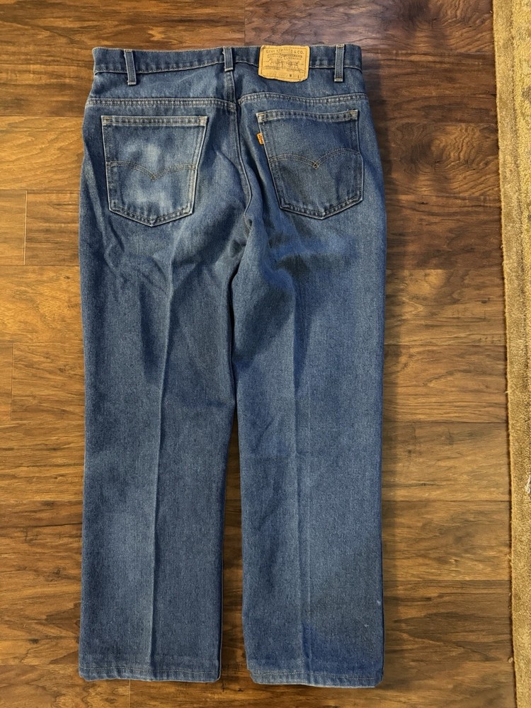 Vintage Levis 20508-0914 Orange Tab 36X27 Dark Blue Made in USA Jeans